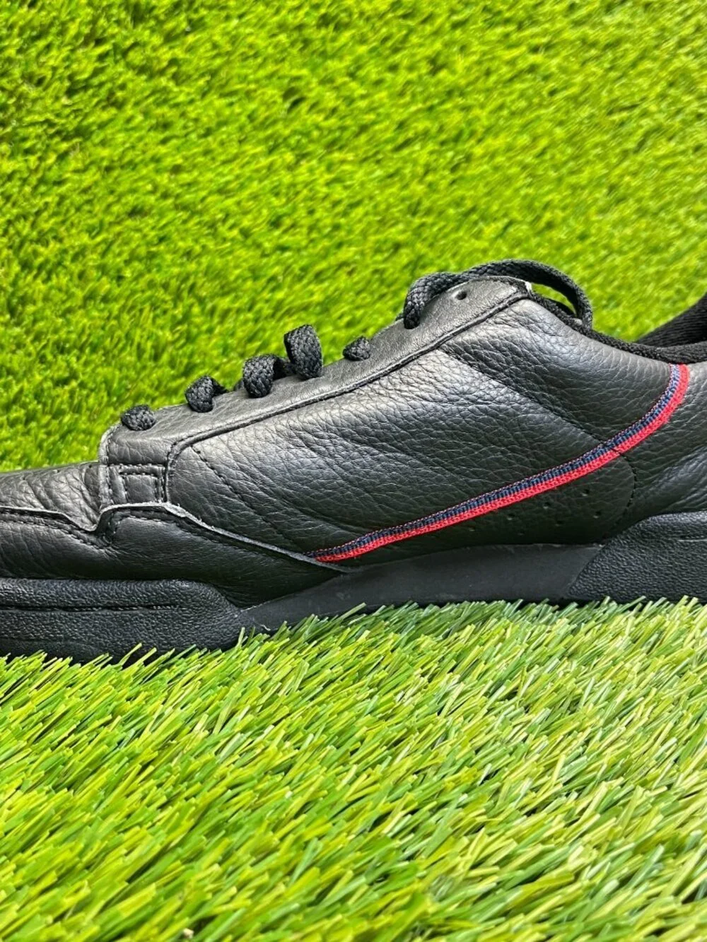 Adidas Continental 80 Mens Size 10.5 Black Red Athletic Leather Shoes Sneakers_2